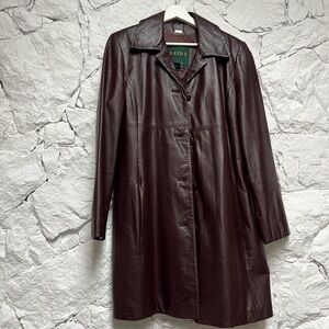 VINTAGE DANIER - long leather jacket in merlot